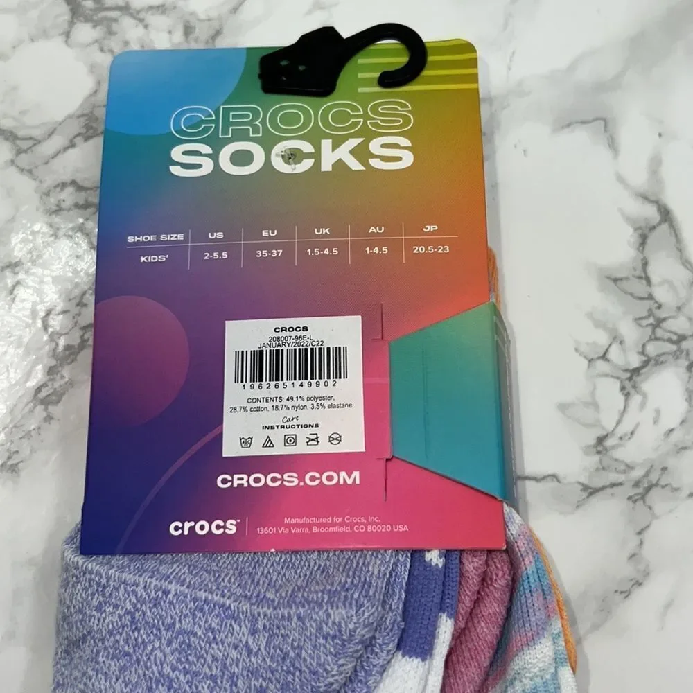 CROCS Socks Tropical Crew for Kids-NEW!